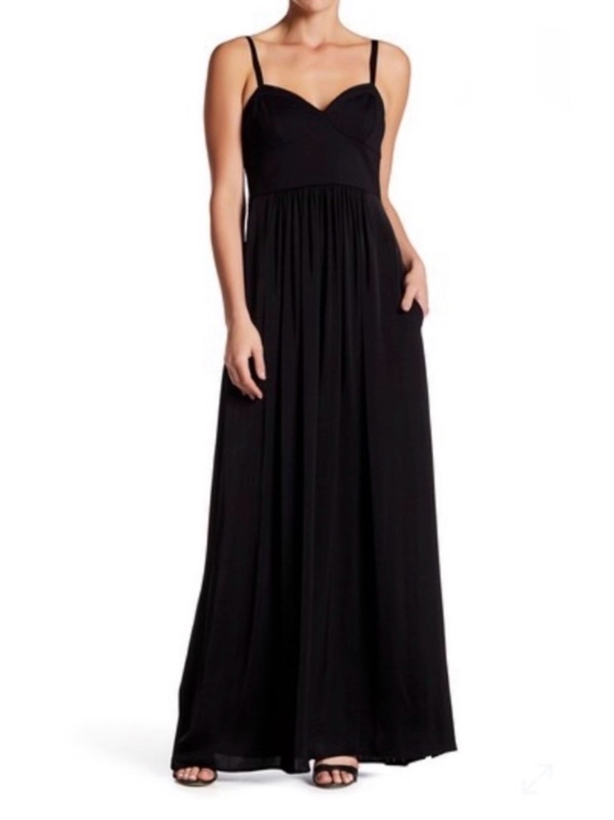 Bcbgmaxazria Black Spaghetti-Strap Maxi Dress